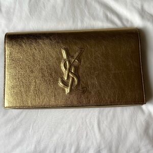 YSL Yves Saint Laurent clutch GOLD